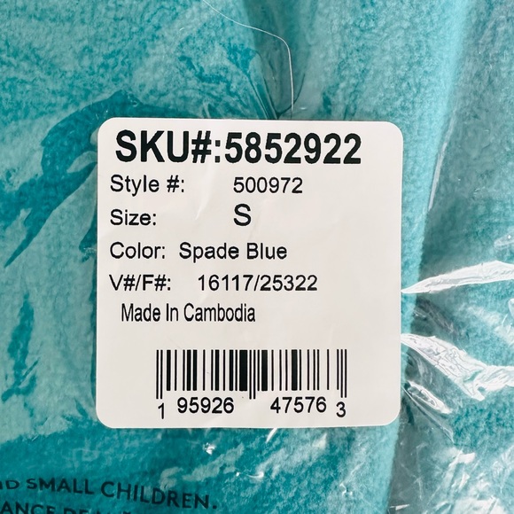 NWT Lands’ End Spade Blue Fleece Quarter-Zip Pullover / Small - Picture 4 of 8